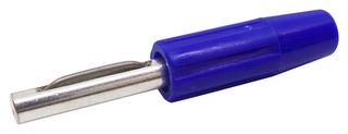 DELTRON COMPONENTS 550-0200-01 Banana Test Connector, 4mm, Plug, Cable Mount, 10 A, 50 V, Silver Plated Contacts, Blue