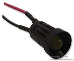 CML INNOVATIVE TECHNOLOGIES 1980100352450 LED Panel Mount Indicator, Snap-in, Yellow, 24 VDC, 8 mm, 10 mA, 25 mcd, Not Rated