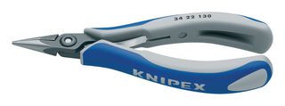 KNIPEX 34 22 130 Pliers, 135mm Length, Precision Electronic Flat Half-round Jawed Gripping