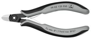 KNIPEX 79 02 125 ESD Cutter, Electronics, Precision, Side, 125 mm, Diagonal, 1.5 mm, 64 °