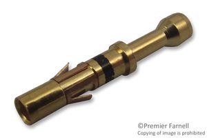 ITT CANNON T3P24FC1LX Contact, Trident, Socket, Crimp, 24 AWG, Gold Plated Contacts, Trident Connector System