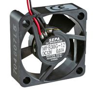 SEPA MFB30G12 DC Axial Fan, 12 V, Square, 30 mm, 10 mm, Ball Bearing, 4.54 CFM