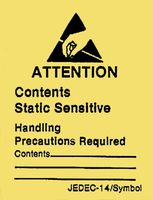 3M ALABEL Label, Warning, 46 mm, 64 mm, Paper, Attention