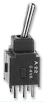 NKK SWITCHES A24AP TOGGLE SWITCH, DPDT, VERT, ON-ON-ON