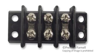MARATHON SPECIAL PRODUCTS 601-GP-3 Panel Mount Barrier Terminal Block, 2 Row, 3 Ways, 22 AWG, 12 AWG, 11.1 mm, 20 A