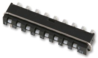 MULTICOMP PRO SIP-08A DIP / SIP Switch, 8 Circuits, Slide, Through Hole, SPST, 5 V, 10 mA
