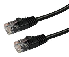 VIDEK 2965-20BK Ethernet Cable, UTP, Patch Lead, Cat5e, RJ45 Plug to RJ45 Plug, Black, 20 m