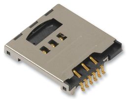 KYOCERA AVX 009162006501150 Memory Card Connector, Combo - MicroSD, SIM, Push-Push, 6 Contacts, Nickel, Gold Plated Contacts