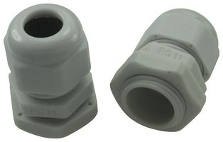 MULTICOMP PRO PG11DG Cable Gland, With Locknut, IP65, PG11, 5 mm, 10 mm, Nylon (Polyamide), Grey, IP65