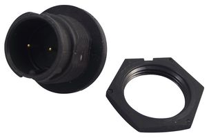 SWITCHCRAFT/CONXALL EN3P2M-F Circular Connector, Sealed Circular Connector, EN3 Series, Panel Mount Receptacle, 2 Contacts