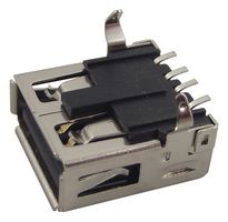 MULTICOMP PRO MC32602 USB Connector, USB Type A, USB 2.0, Receptacle, 4 Ways, Surface Mount, Right Angle