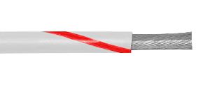 ALPHA WIRE 3050 WR005 Wire, PVC, White, Red, 24 AWG, 7 x 32AWG, 30.5 m