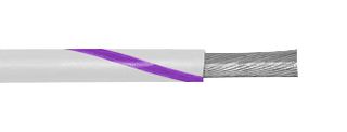 ALPHA WIRE 3050 WV005 Wire, PVC, White, Purple, 24 AWG, 7 x 32AWG, 30.5 m