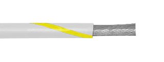 ALPHA WIRE 3050 WY005 Wire, PVC, White, Yellow, 24 AWG, 7 x 32AWG, 30.5 m