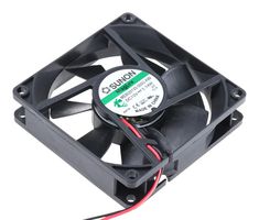 SUNON ME80201V2-0000-A99 DC Axial Fan, 12 V, Square, 80 mm, 20 mm, Vapo Bearing, 33 CFM
