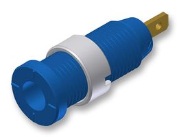 HIRSCHMANN TEST AND MEASUREMENT 975455702 Banana Test Connector, 2mm, Receptacle, Panel Mount, 10 A, 1 kV, Gold Plated Contacts, Blue