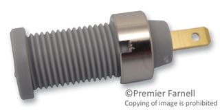 HIRSCHMANN TEST AND MEASUREMENT 975455706 Banana Test Connector, 2mm, Receptacle, Panel Mount, 10 A, 1 kV, Gold Plated Contacts, Grey