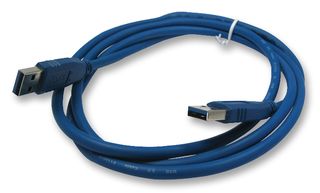 WURTH ELEKTRONIK 692901100000 USB Cable, Type A Plug to Type A Plug, 1 m, 3.28 ft, USB 3.0, Blue