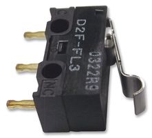 OMRON ELECTRONIC COMPONENTS D2FFL3 Microswitch, Miniature, Simulated Roller Lever, SPDT, Solder, 1 A, 30 V