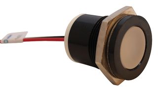 APEM Q22F7BXXW12E LED Panel Mount Indicator, Black Chrome Bezel, White, 12 VDC, 22 mm, 40 mA, 200 mcd, IP67
