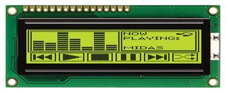 MIDAS DISPLAYS MC144032B6WCB-SPTLY Graphic LCD, 144 x 32, Black on Yellow / Green, 3V to 5V, Parallel, Chinese BIG5, Transflective