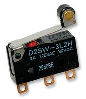OMRON ELECTRONIC COMPONENTS D2SW-01L2M Microswitch, Subminiature, Roller Lever, SPDT, Wire Leaded, 100 mA, 30 V