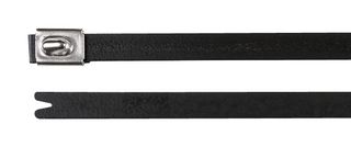 HELLERMANNTYTON 111-00296 MBT20HFC-SS316L/SP-BK Cable Tie, Ball Lock, Stainless Steel, Black, 521 mm, 7.9 mm, 152 mm, 1020 N