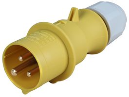 CEENORM 21000-TLS Pin & Sleeve Connector, 16 A, 110 V, Cable Mount, Plug, 2P+E, Yellow