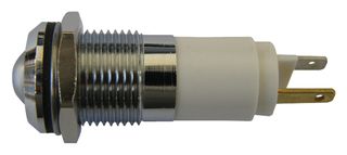 CML INNOVATIVE TECHNOLOGIES 1921036W LED Panel Mount Indicator, Satin Chrome Bezel, Cool White, 24 VAC, 14 mm, 20 mA, 400 mcd, IP67