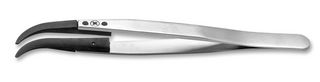 IDEAL-TEK 2ABCFR.SA Tweezer, Replaceable Tips, ESD, 130 mm, Stainless Steel Body, Carbon Fibre Tip