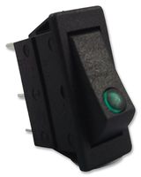 ARCOLECTRIC / BULGIN LIMITED C5503PLLAB Rocker Switch, Green Illuminated, SPST, On-Off, Panel, 16 A