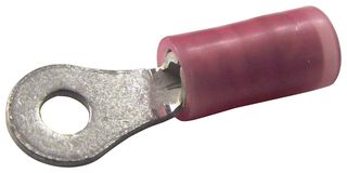 MOLEX 19324-0001 Ring Tongue Terminal, M2.5, #4, 1 mm², Avikrimp 19324 Series, Red