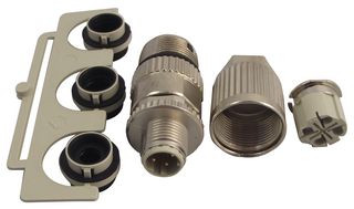HARTING 21 03 282 1405 Circular Connector, M-Series Circular Connector, Harax M12-L Series, Cable Mount Plug, 4 Contacts