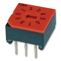 C&K COMPONENTS CRD10RM0CB Rotary Coded Switch, CRD Series, Through Hole, 10 Position, 5 VDC, BCD, 10 mA