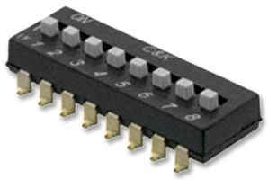 C&K COMPONENTS SDA08H1SBD DIP / SIP Switch, 8 Circuits, Slide, Surface Mount, SPST, 5 V, 100 mA