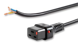 SCHAFFNER - TE CONNECTIVITY IL19-SE-H05-3150-200 Mains Power Cord, IEC 60320 C19 to Free End, 2 m, 16 A, 250 VAC, Black, IL19 Series