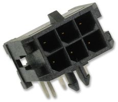 MOLEX 0430450602 Pin Header, Power, 3 mm, 2 Rows, 6 Contacts, Through Hole, Micro-Fit 3.0 43045