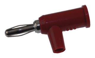 POMONA 1825-2 Banana Plug w/ Safety Collar, 15A, Solderless, Set Screw, Red