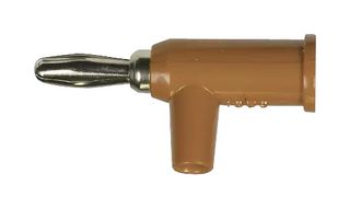 POMONA 1825-3 Banana Plug w/ Safety Collar, 15A, Solderless, Set Screw, Orange