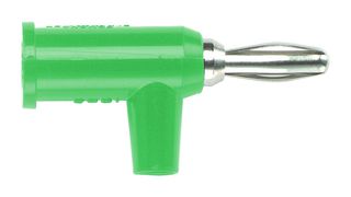 POMONA 1825-5 Banana Plug w/ Safety Collar, 15A, Solderless, Set Screw, Green