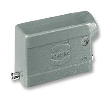 HARTING 19 30 024 1541 Heavy Duty Connector, M25 Side Entry, 2 Pegs, Low Profile, Hood, Side Entry, Aluminium Body