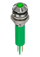 APEM Q6P1CXXG24E LED Panel Mount Indicator, Green, 24 VDC, 6 mm, 20 mA, 40 mcd, IP67
