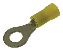 TE CONNECTIVITY - AMP 160294 Ring Tongue Terminal, M6, 1/4", 10 AWG, 6.64 mm², PLASTI-GRIP, Yellow