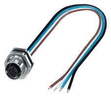 PHOENIX CONTACT 1411586 Sensor Cable, M12 Receptacle, Free End, 5 Positions, 500 mm, 19.6 "