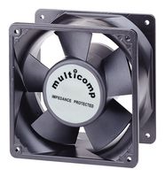 MULTICOMP MC25028 AC Axial Fan, 220V to 240V, Square, 176 mm, 89 mm, Precision Ball Bearing, 335 CFM