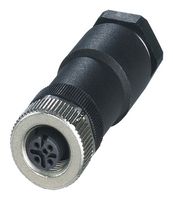 PHOENIX CONTACT 1404416 Sensor Connector, IP67, M12, Female, 4 Positions, Screw Socket, Straight Cable Mount