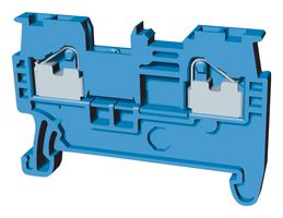 OMRON INDUSTRIAL AUTOMATION XW5T-P1.5-2.2-1BL DIN Rail Mount Terminal Block, Feed Through, 4 Ways, 28 AWG, 14 AWG, 1.5 mm², Push In, 17.5 A