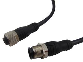 ABB - JOKAB 2TLA020056R2400 Sensor Cable, Black, M12 Plug, M12 Receptacle, 5 Positions, 20 m, 66 ft