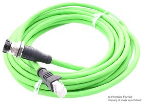 METZ CONNECT 142M2X25020 Sensor Cable, X-Code, Cat6, RJ45 Plug, M12 Receptacle, 8 Positions, 2 m, 6.6 ft