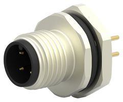 TE CONNECTIVITY T4142012041-000 Sensor Connector, M12, Male, 4 Positions, PCB Pin, Straight Panel Mount